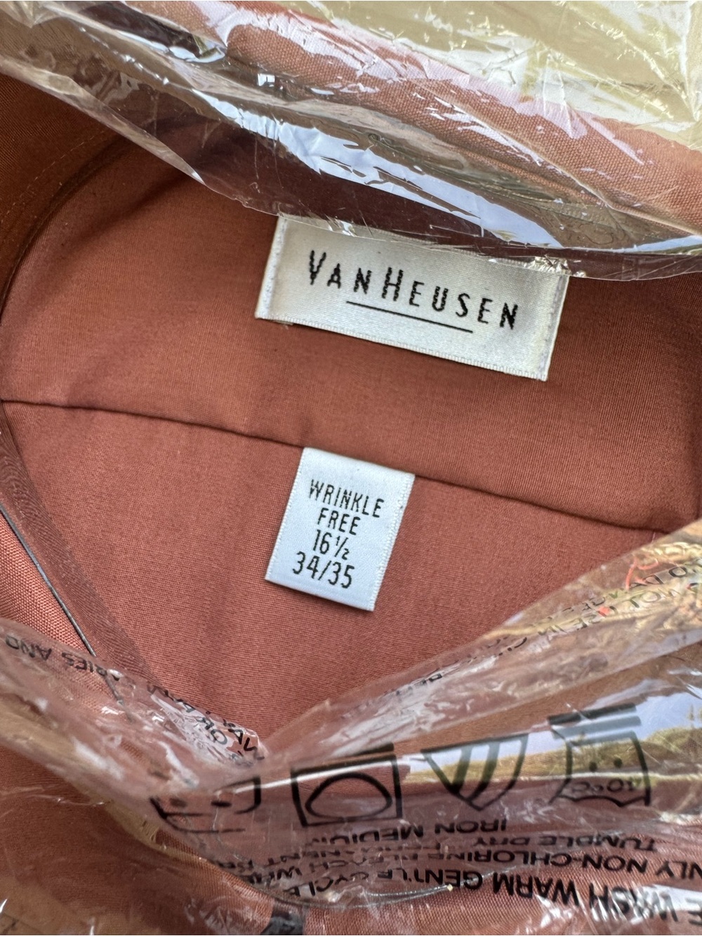 Van Heusen Men's Rust-Brown Dress Shirt - Picture 2 of 3